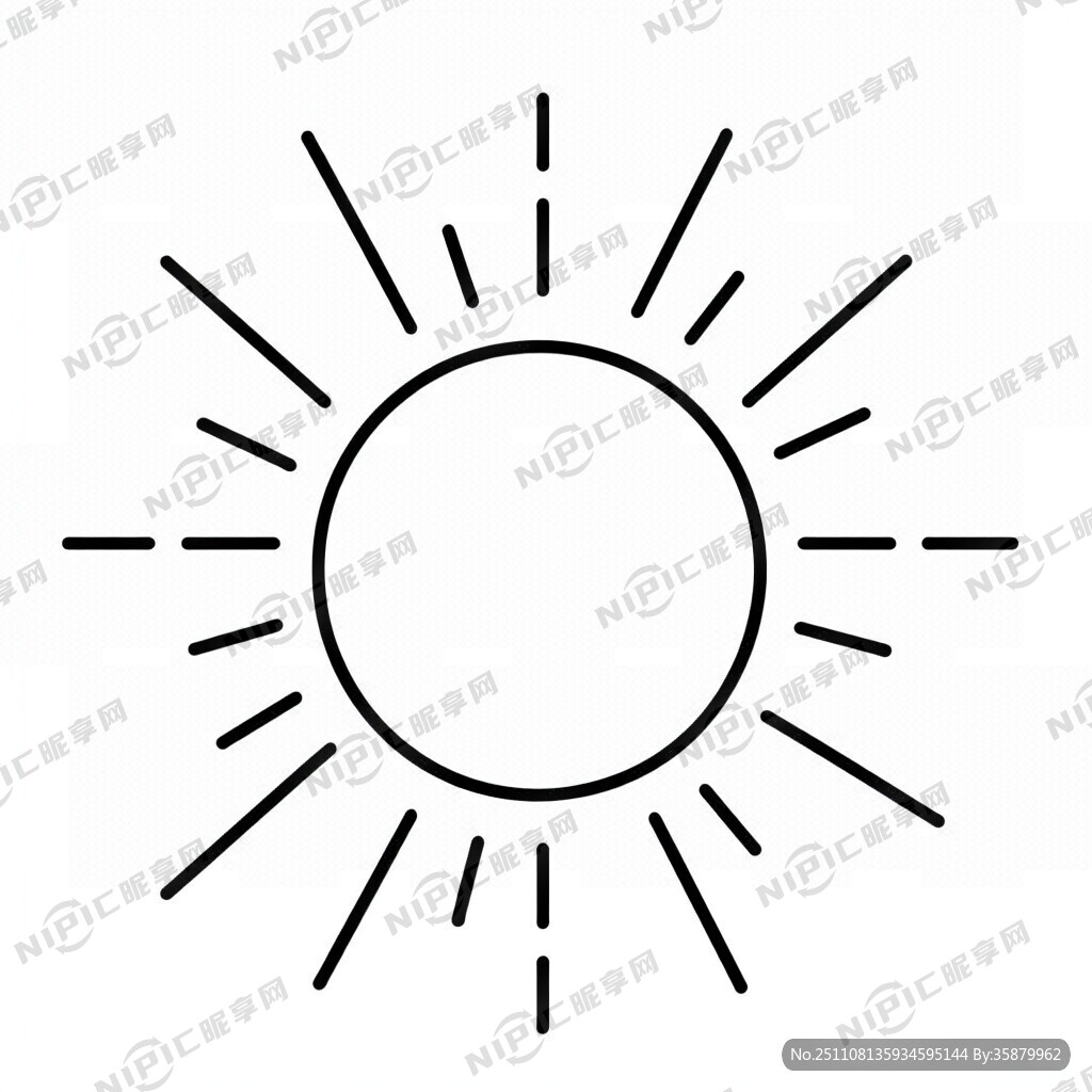 中心为一个实心圆 风格为线条画