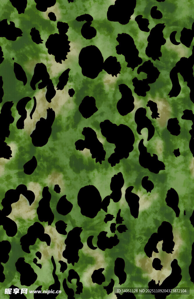 绿色豹纹图案布料纹理