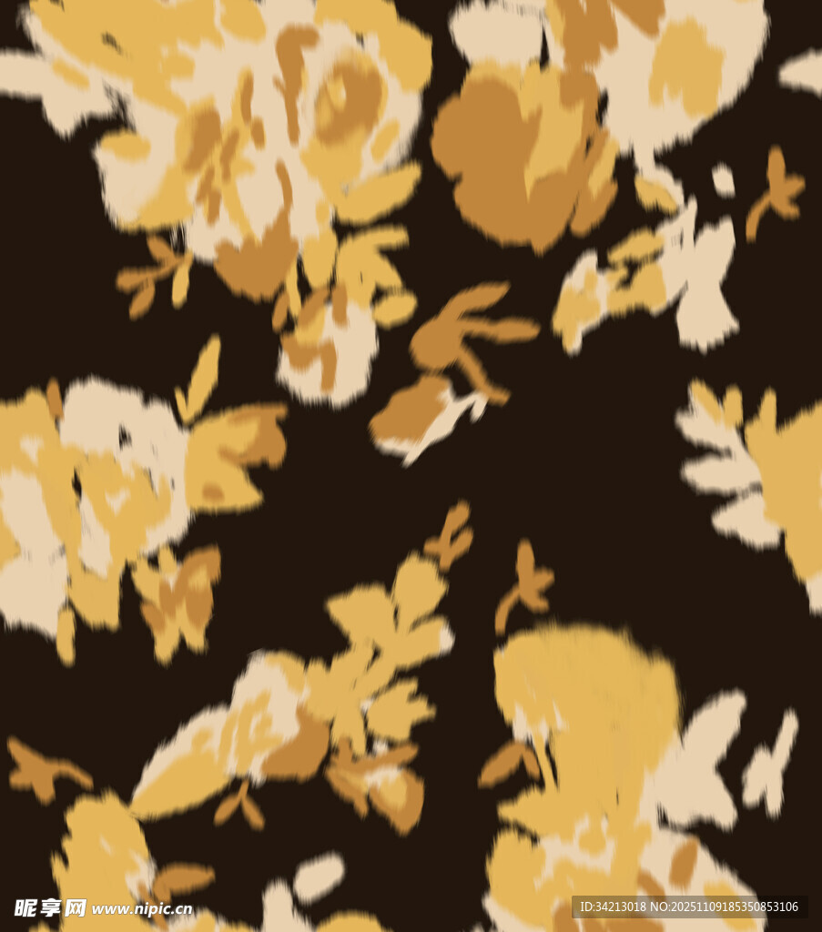 大牌抽象花卉图案