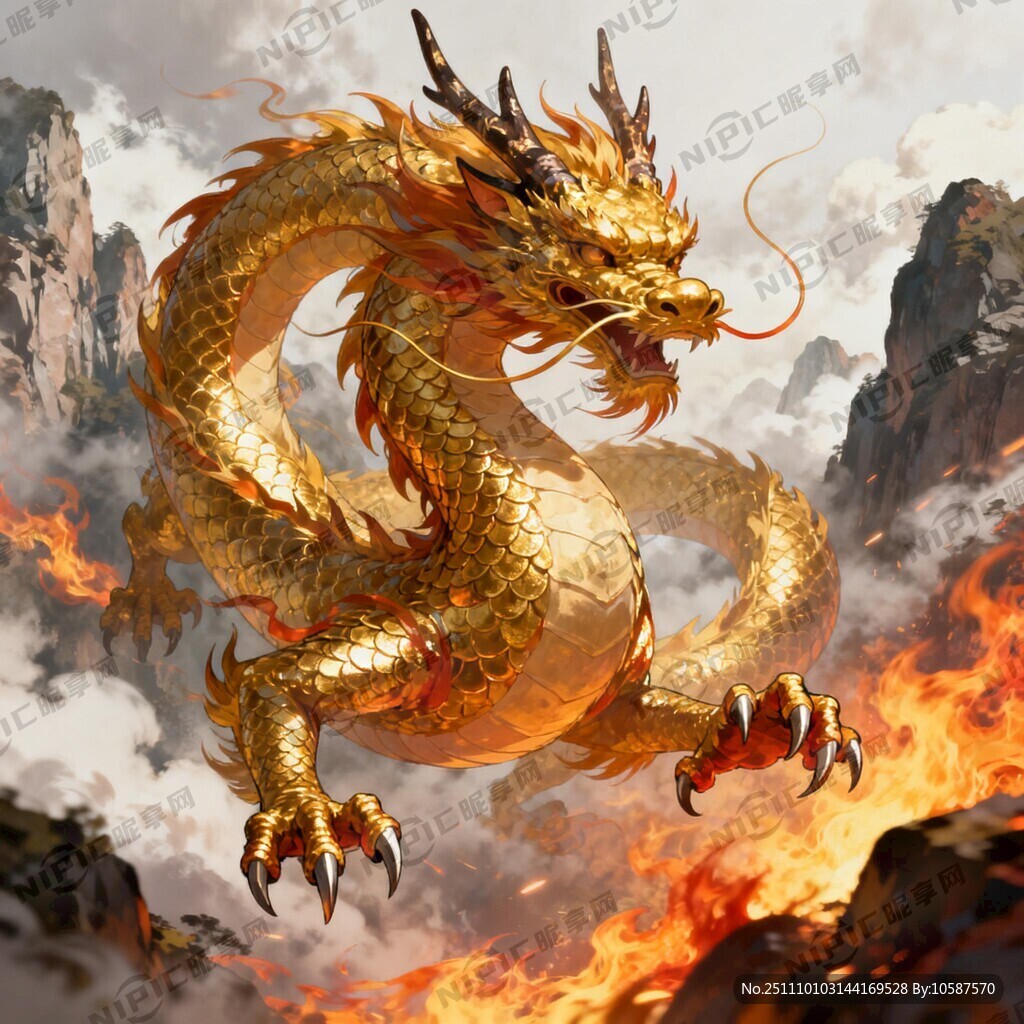 一个中国龙 动漫风格 二次元