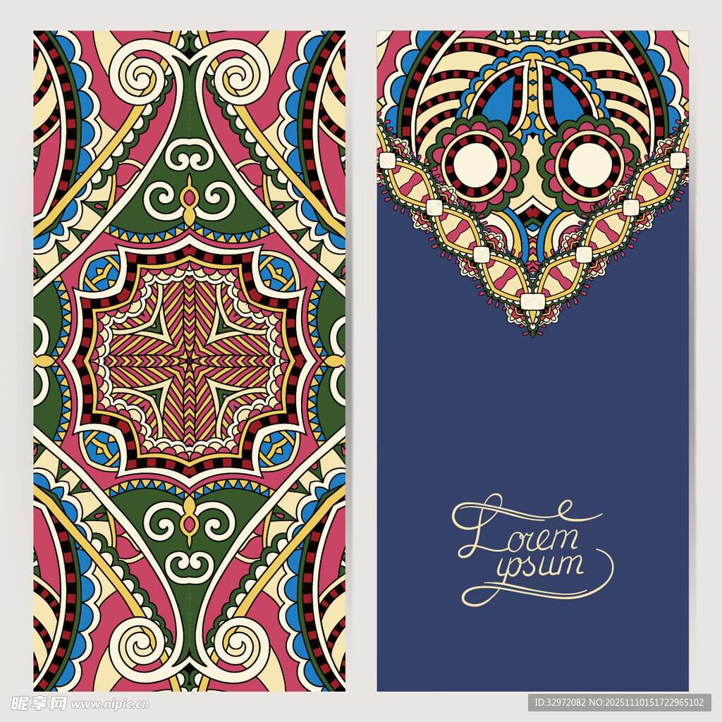 民族风装饰图案卡片设计