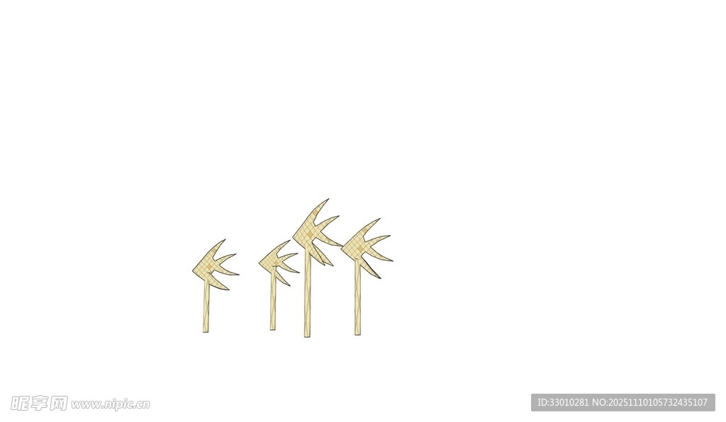 简约金色竹子装饰元素