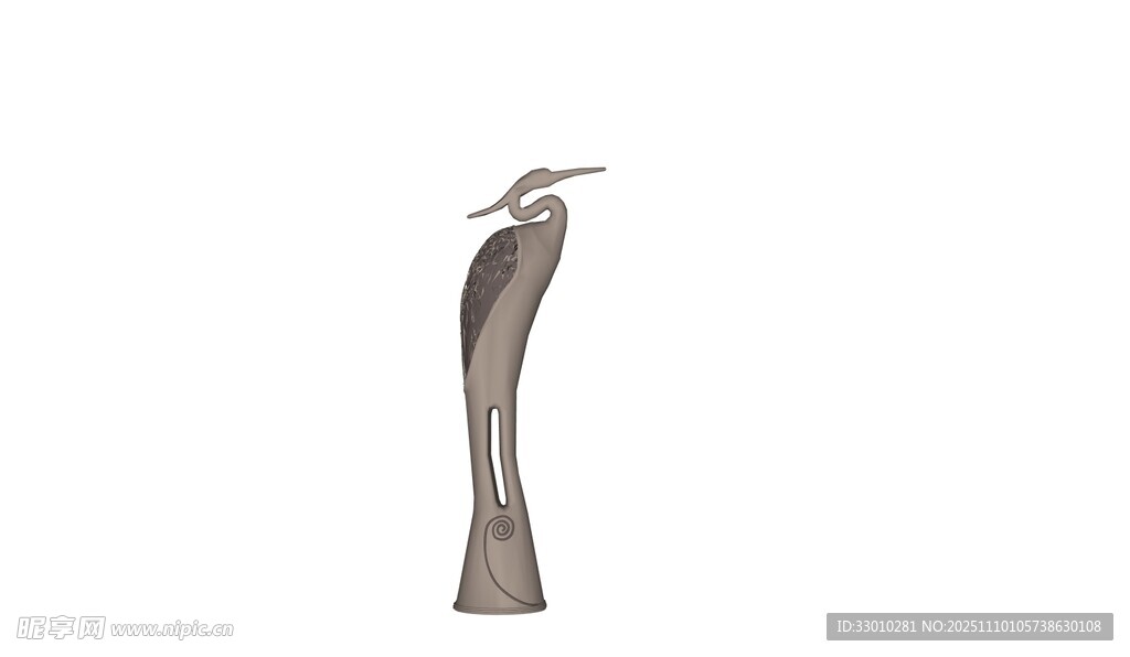 优雅长颈金属雕塑