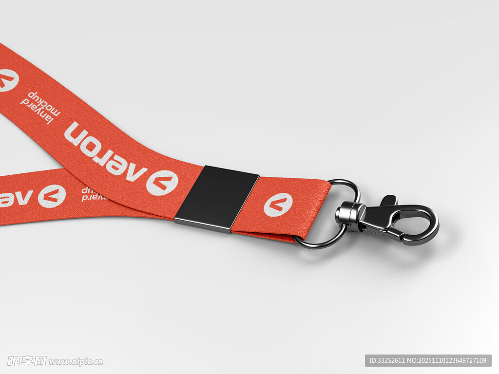 红色挂绳带金属扣