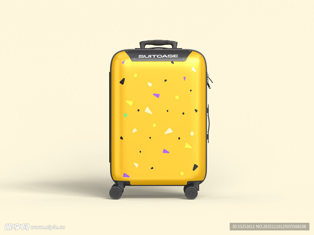 黄色卡通图案拉杆行李箱
