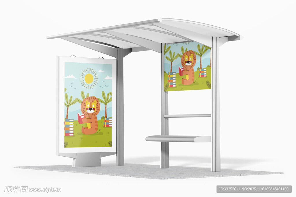 公交站台广告展示