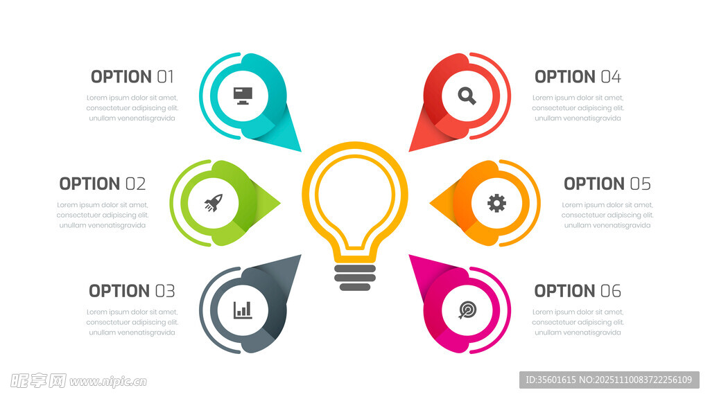 创意灯泡信息图表 
