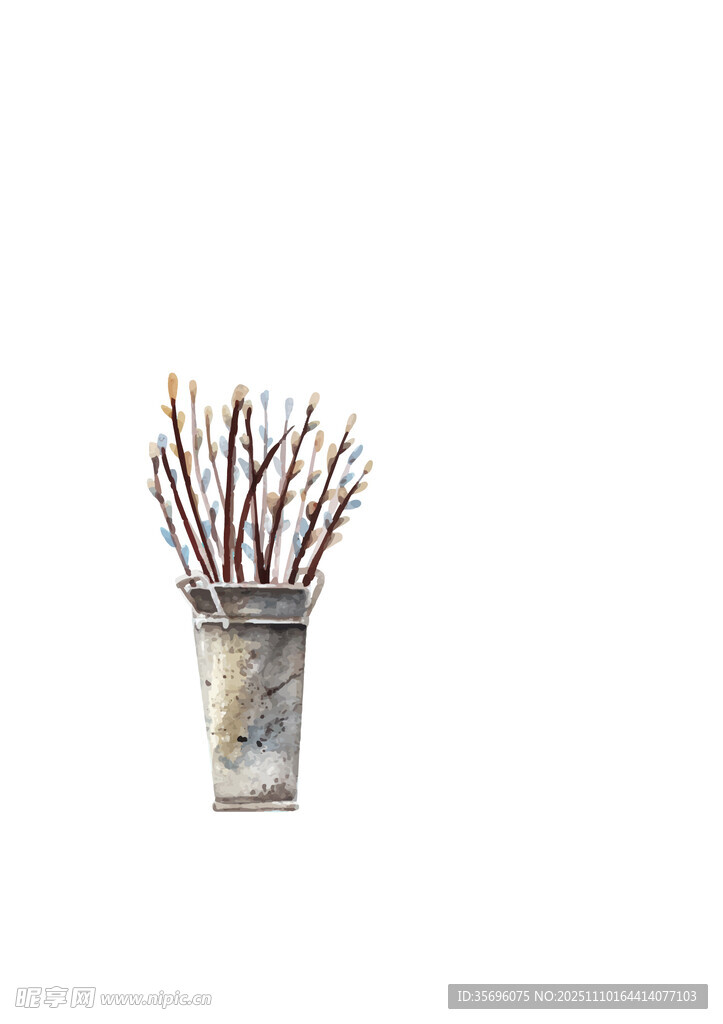 花瓶中插满多彩画笔