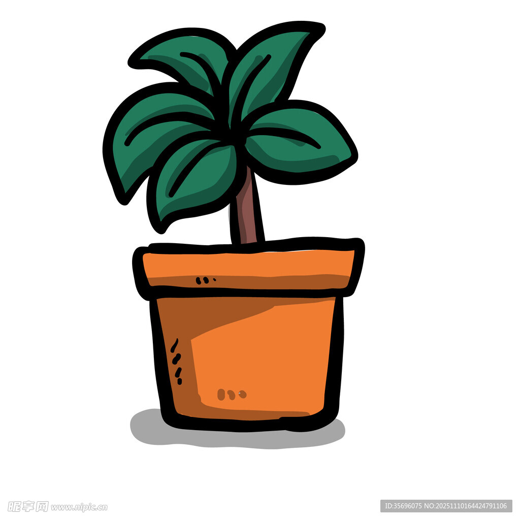 卡通盆栽植物形象