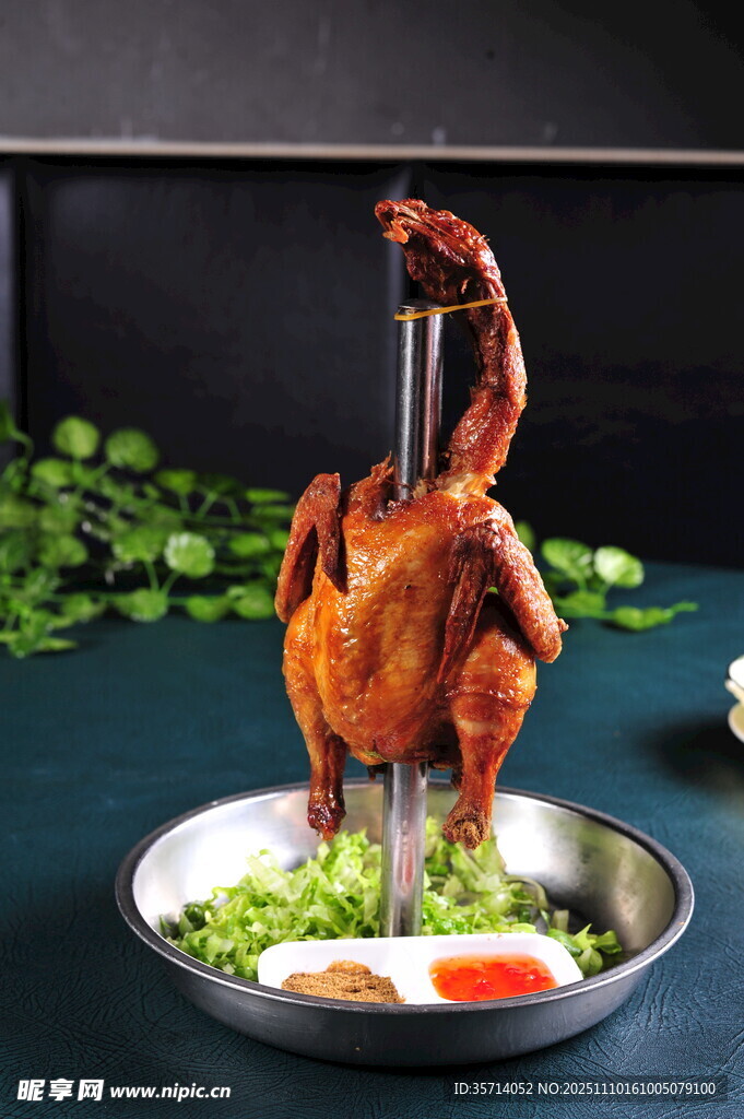 创意立式烤鸡摆盘展示