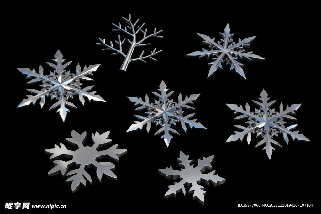 金属银雪花精美雪花图案集合