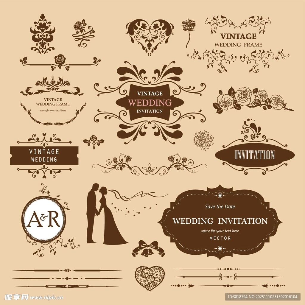 复古婚礼装饰设计元素