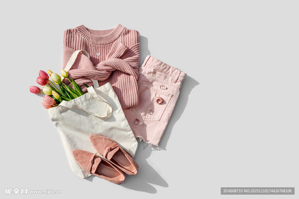 甜美童装搭配与鲜花点缀