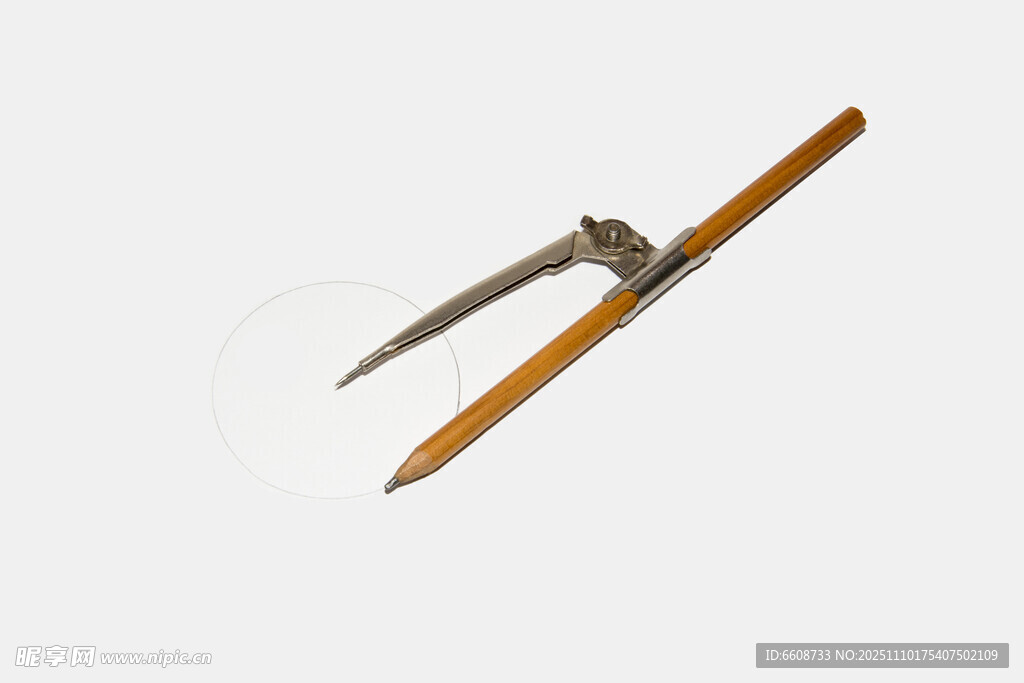 复古木质圆规绘图工具