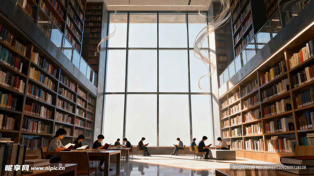 图书馆内静谧的阅读空间