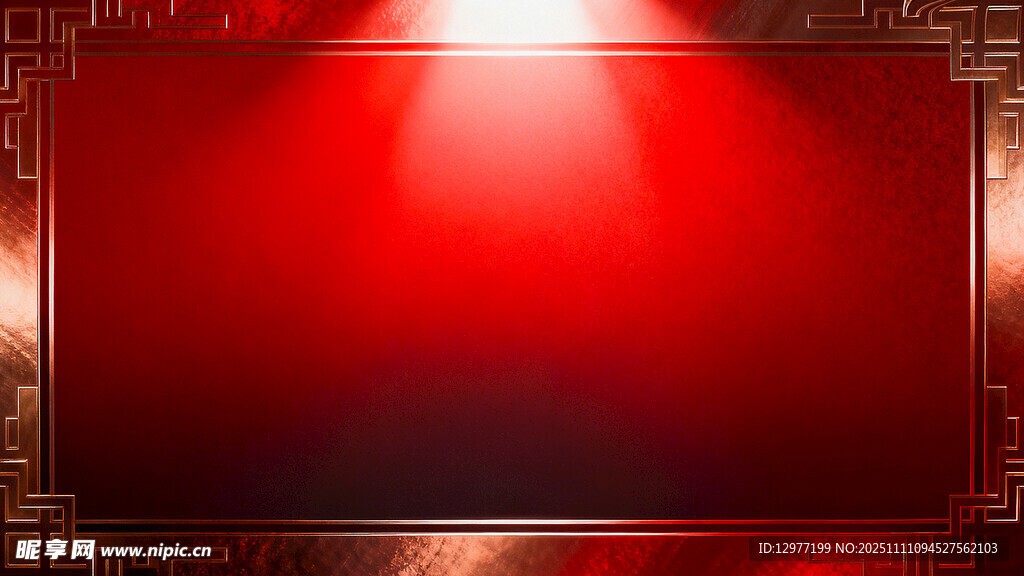 红色金边舞台背景图片