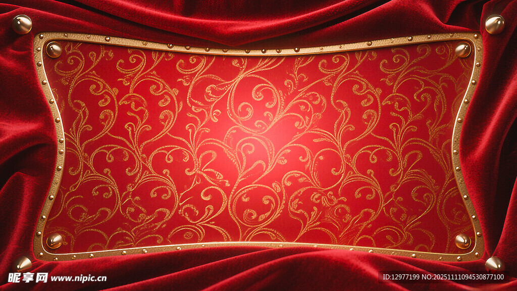 红色华丽绸缎背景图片