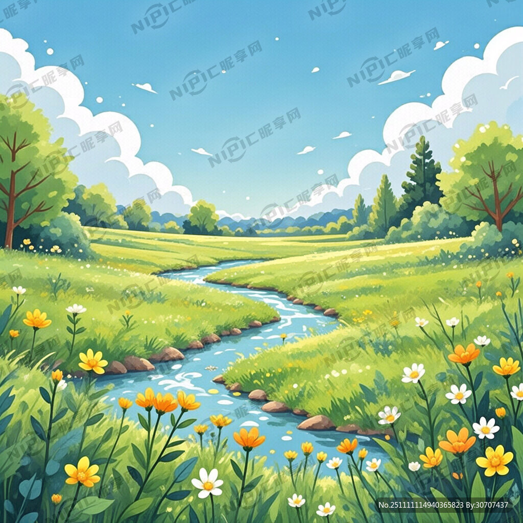 平原草地 植物丰茂的春天