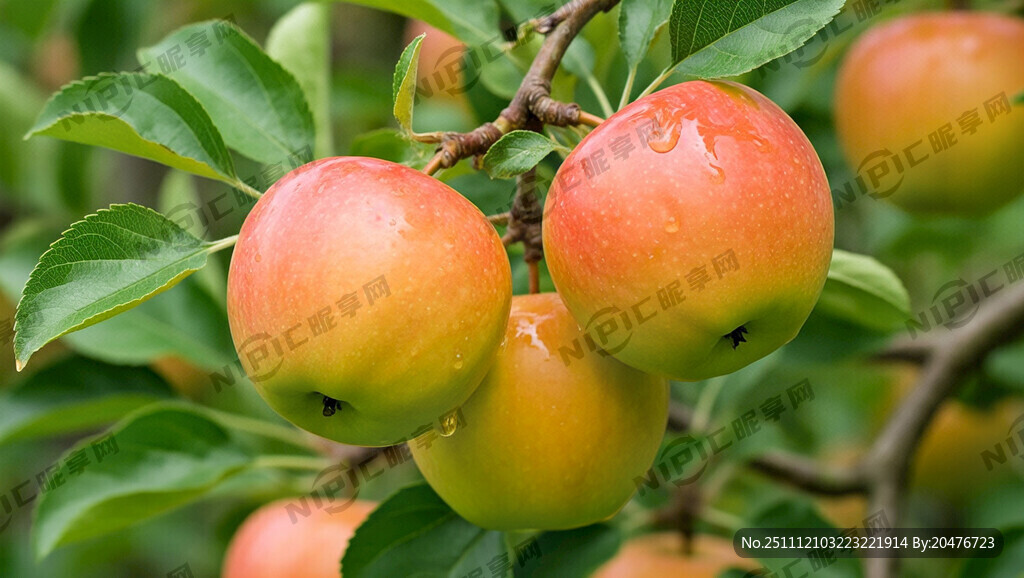 维纳斯苹果 一枝树杈三个苹果