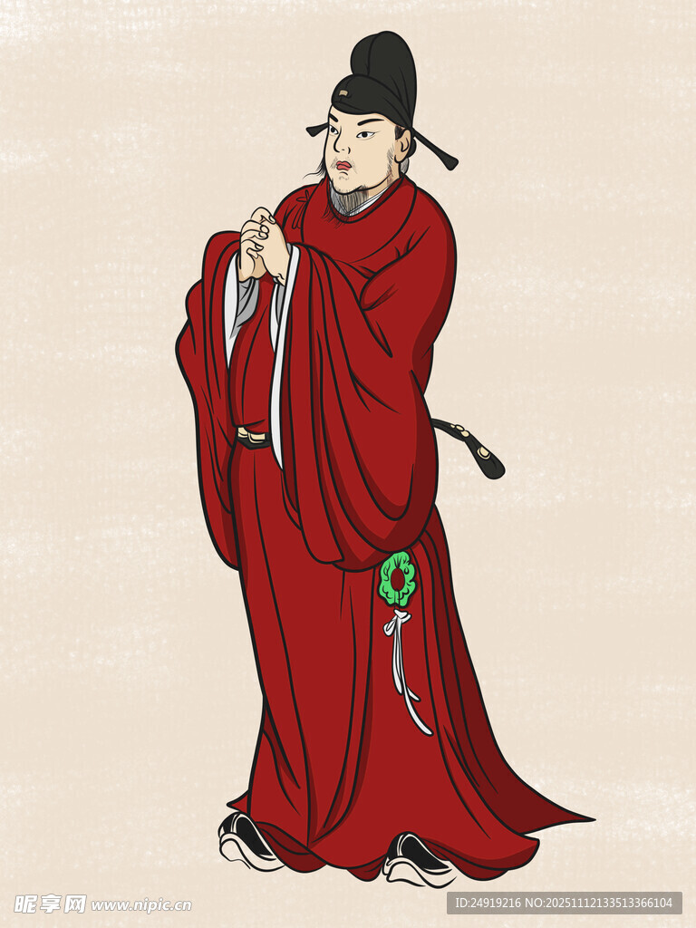 白描男子 上色 古风男子