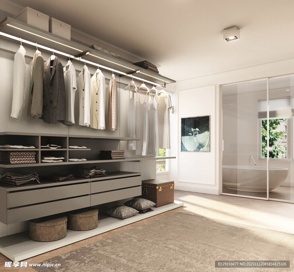 现代简约风格衣帽间展示