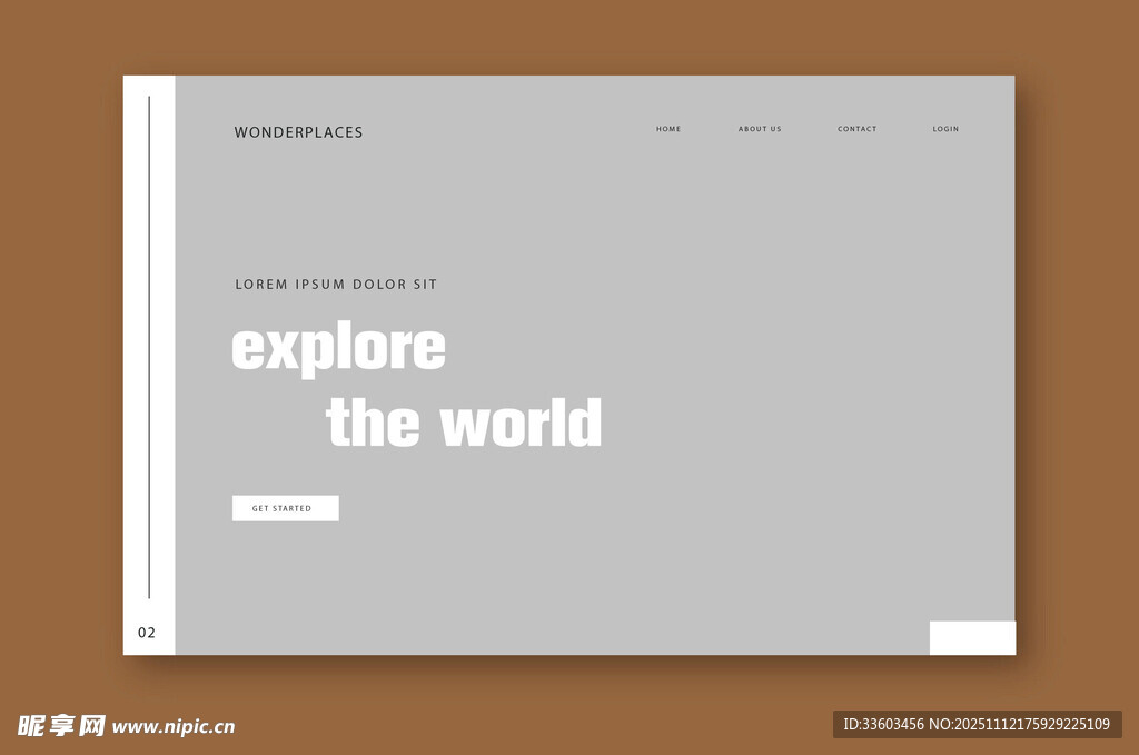 网页界面展示探索世界主题