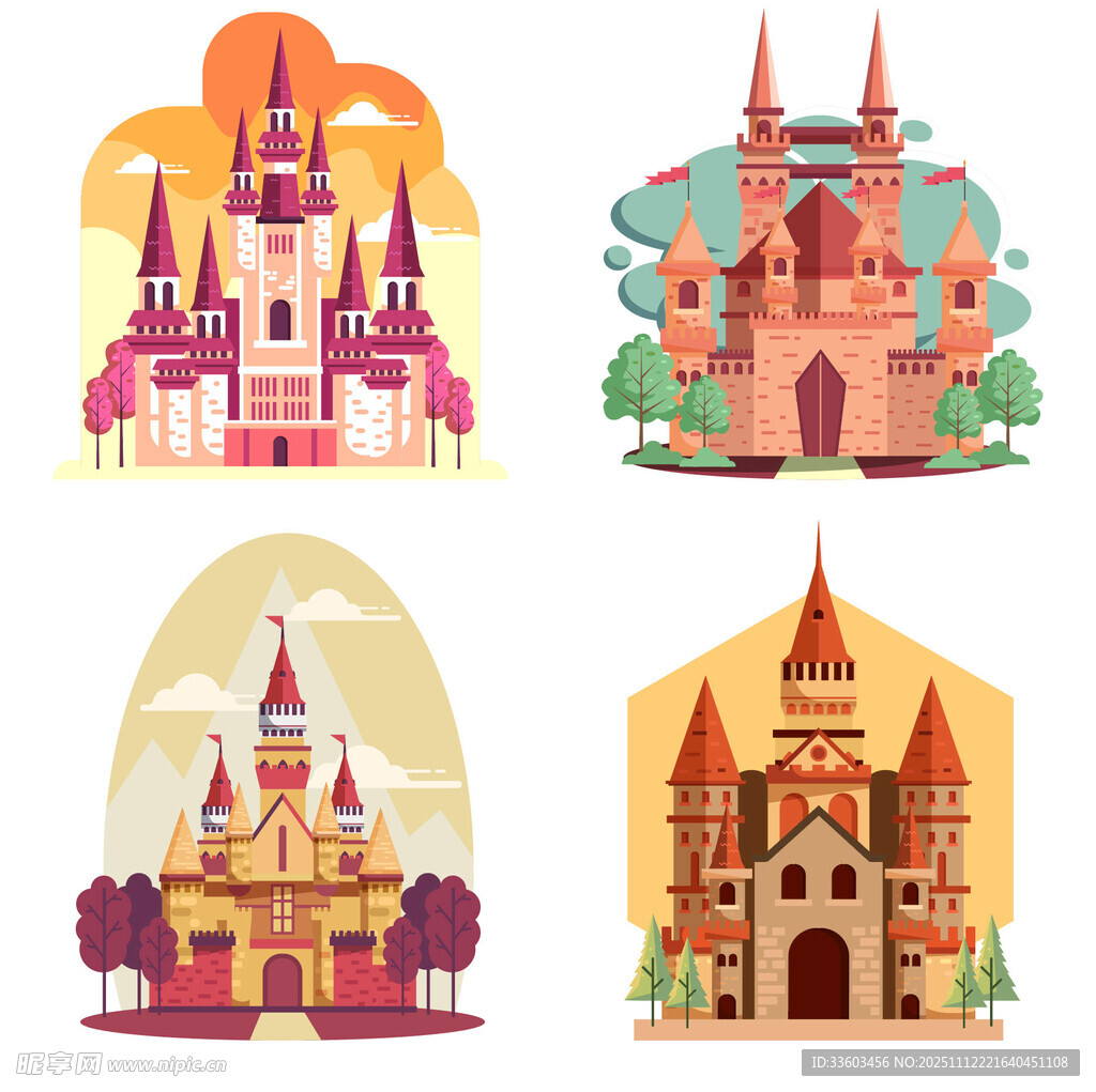 多彩梦幻城堡插画集