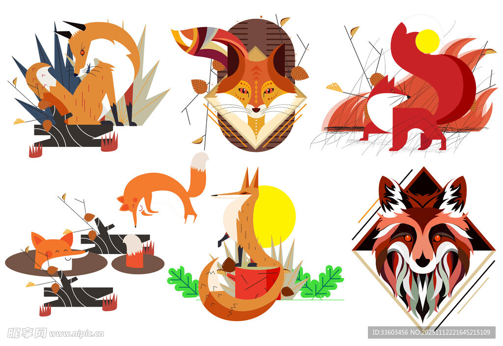 卡通狐狸形象设计素材