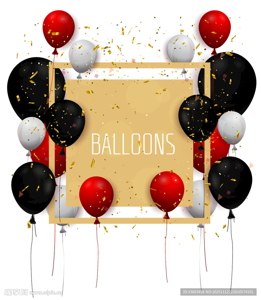 红黑白色系气球装饰场景
