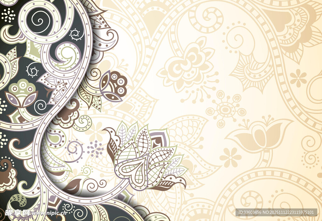 复古花纹装饰图案设计