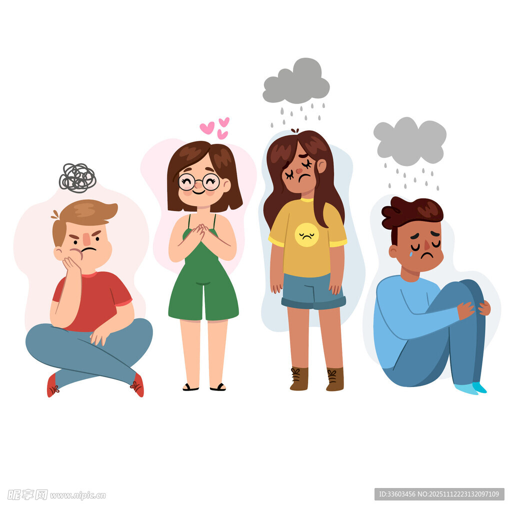 青少年的多样情绪瞬间