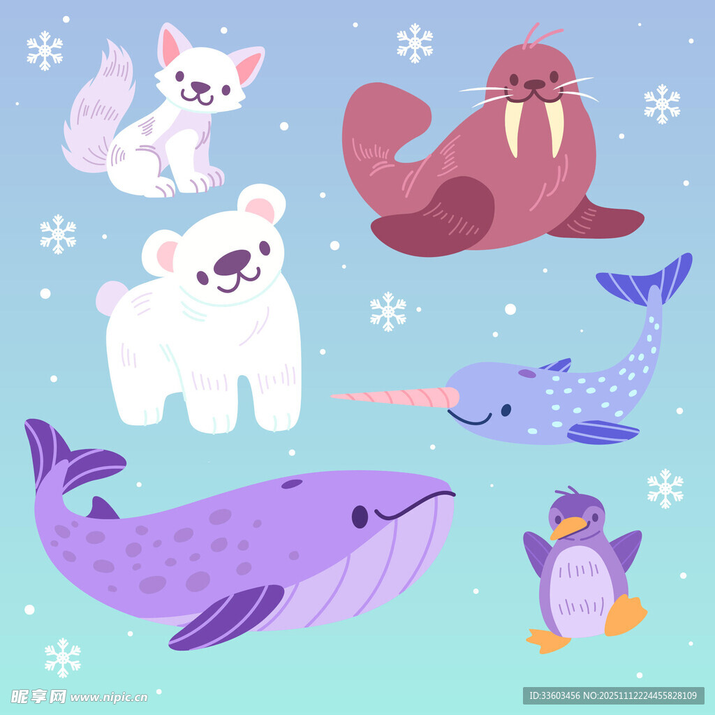 极地动物欢乐冰雪聚会