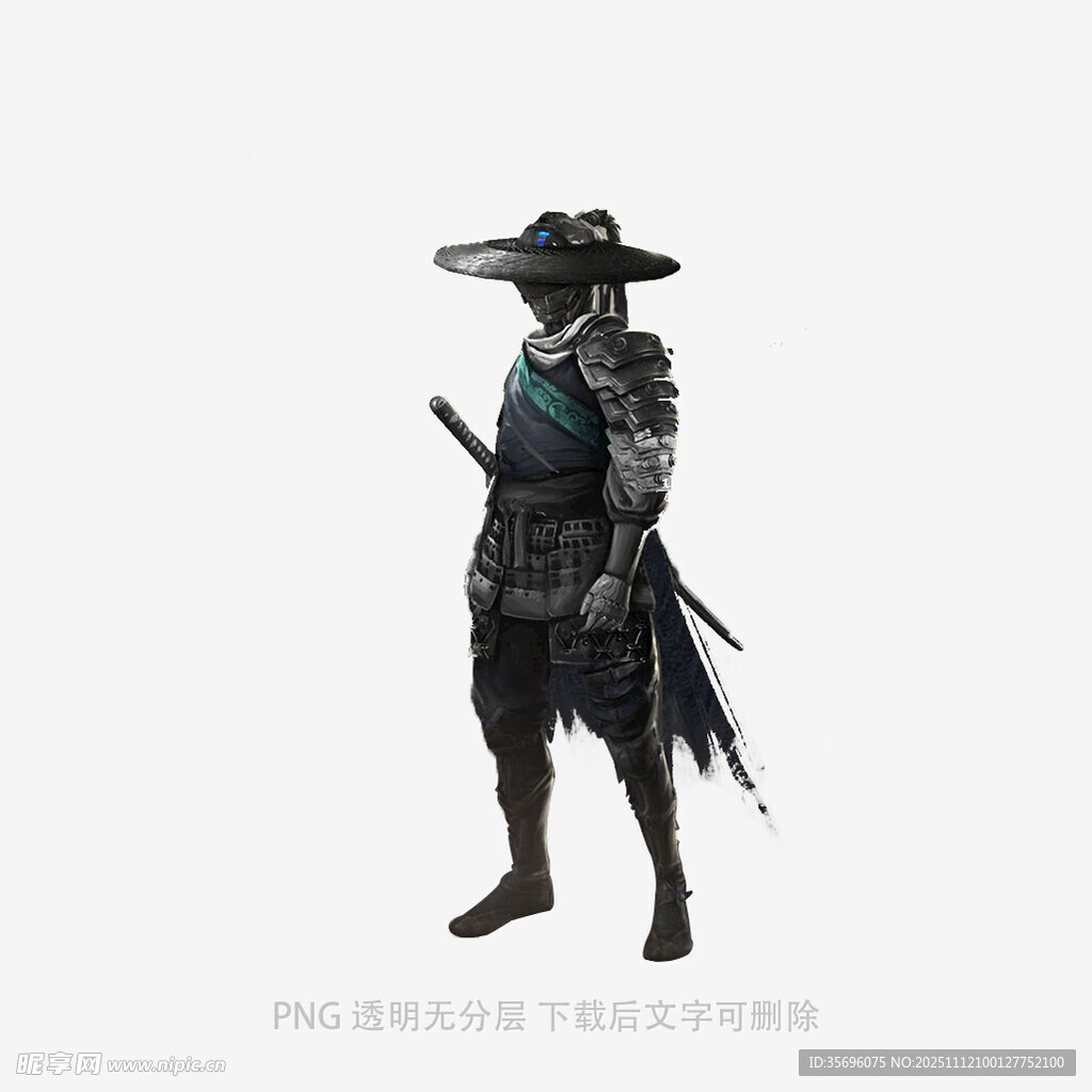 古风侠客造型持剑而立