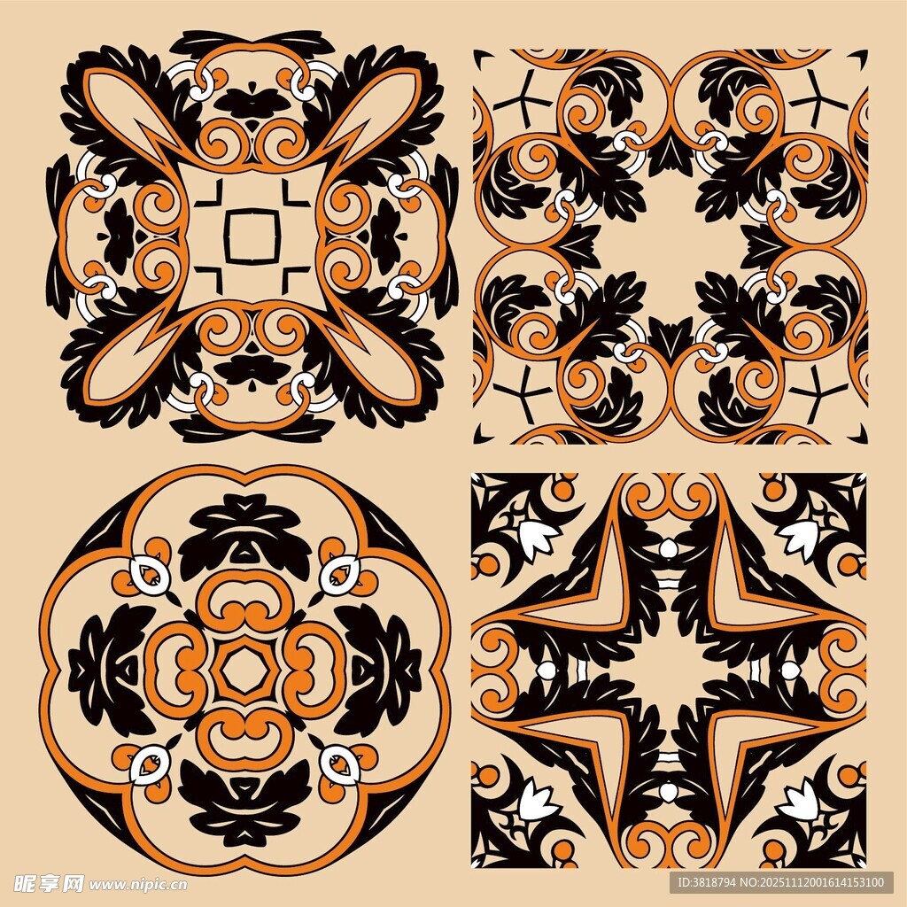 复古几何花纹装饰图案