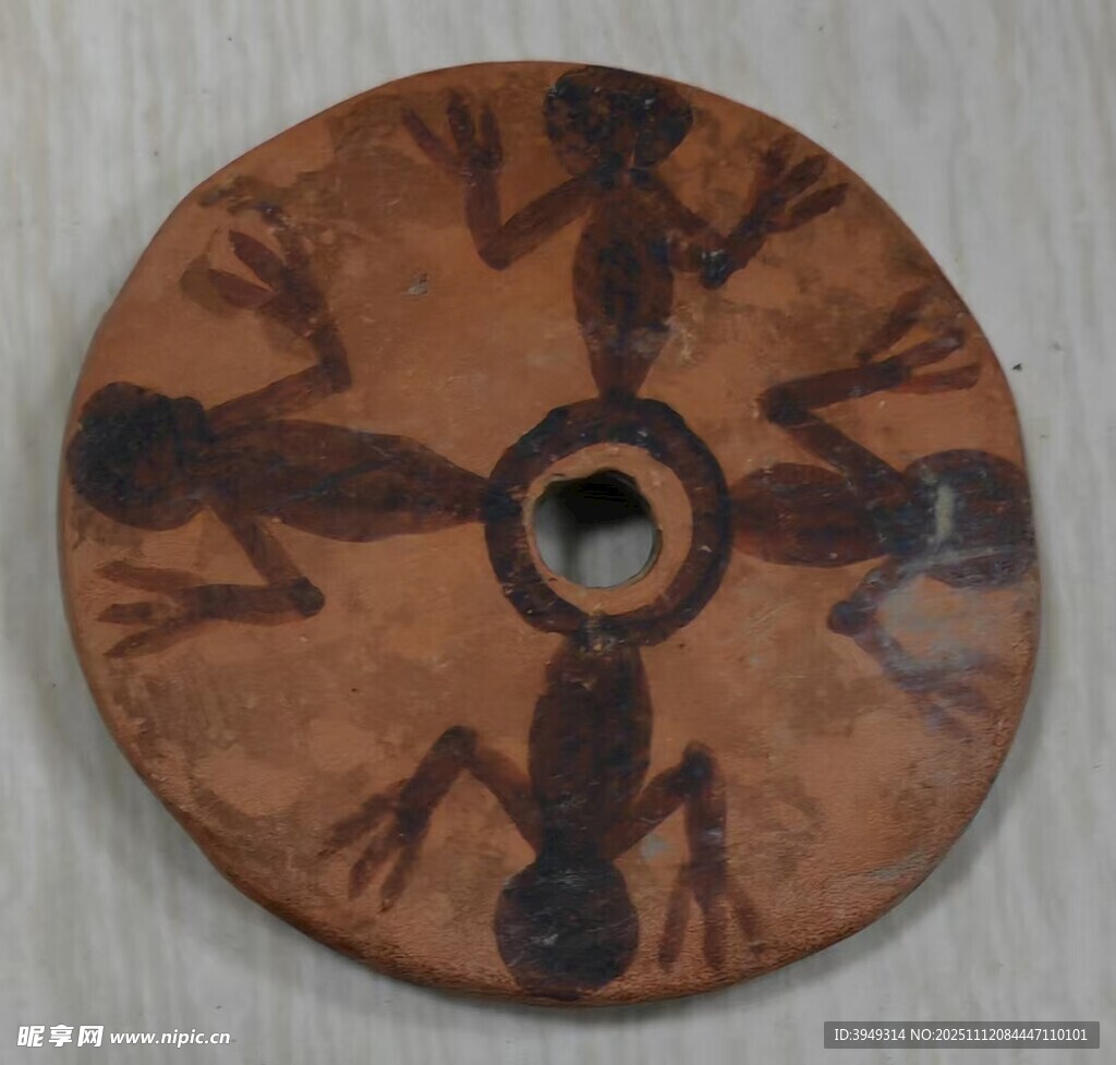 远古蛙纹陶纺轮