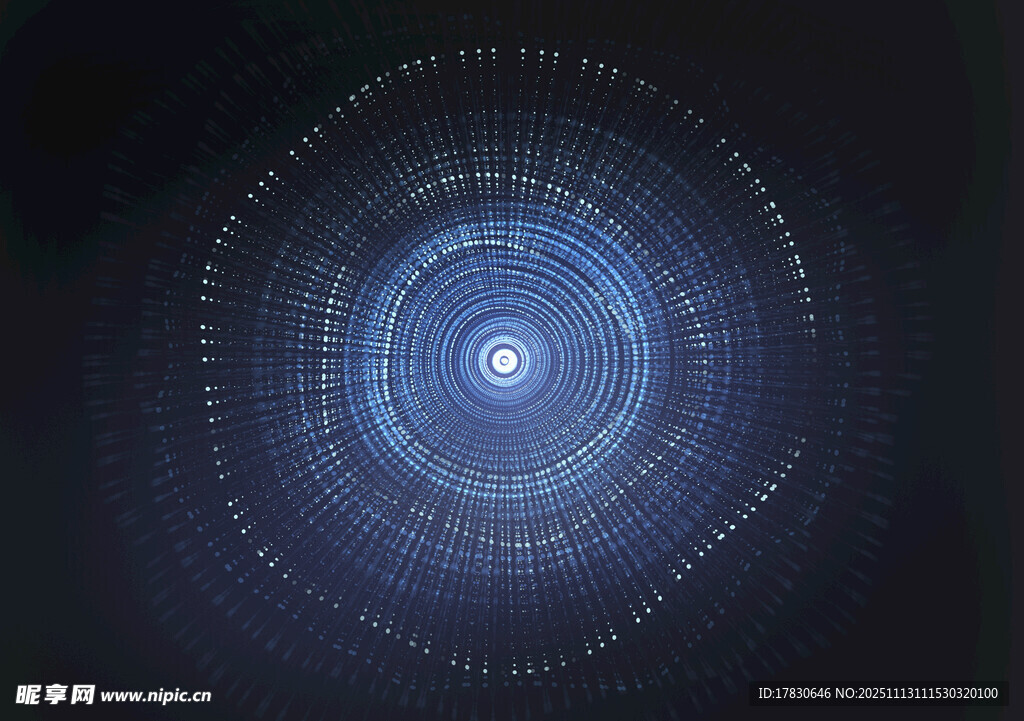 蓝色科技感环形光效图案