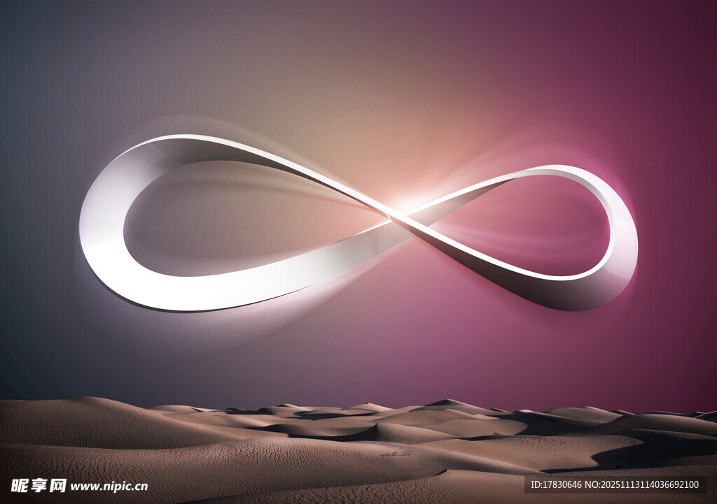 沙漠上空的无限符号