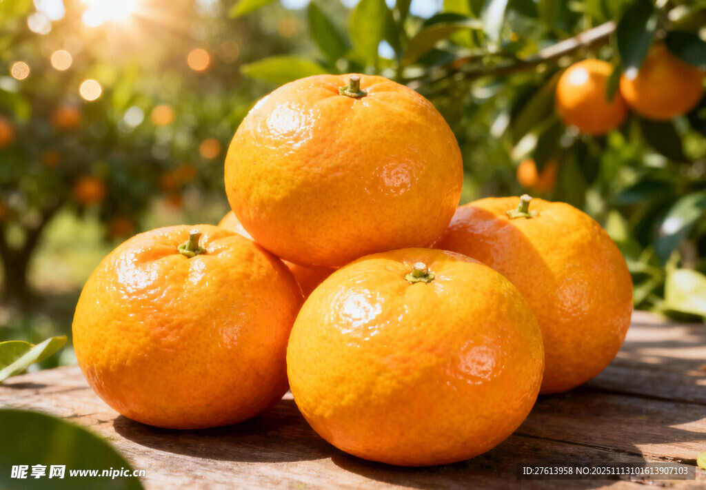阳光下的橘子