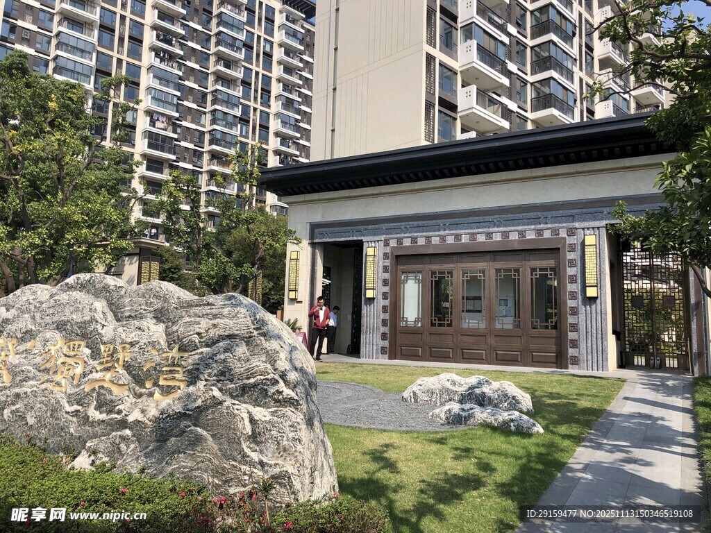 中式庭院景观建筑一角