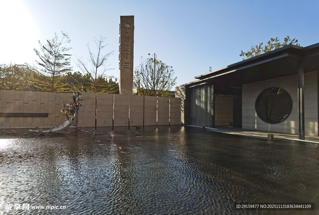 中式庭院水景与建筑景观