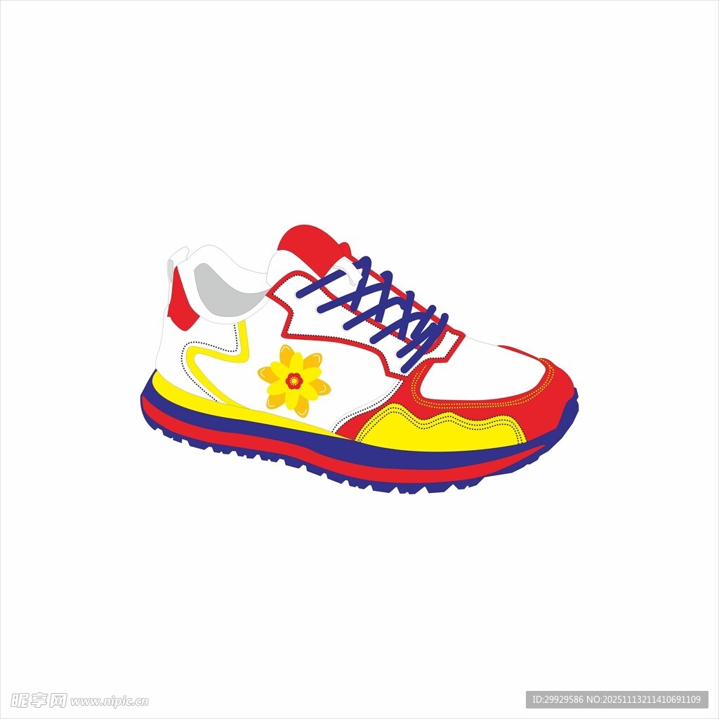 多彩卡通运动鞋设计图