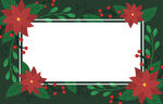 圣诞花卉边框空白模板