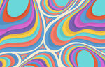 多彩流体波纹抽象图案