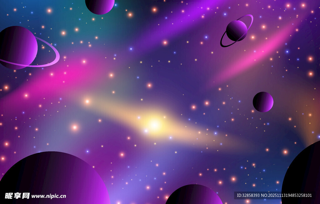 梦幻绚丽的宇宙星空场景