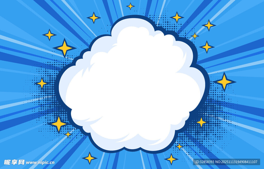 蓝色背景梦幻云朵图案