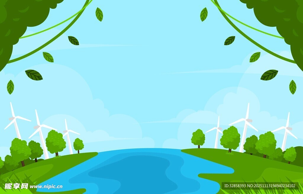 清新自然的河畔风光