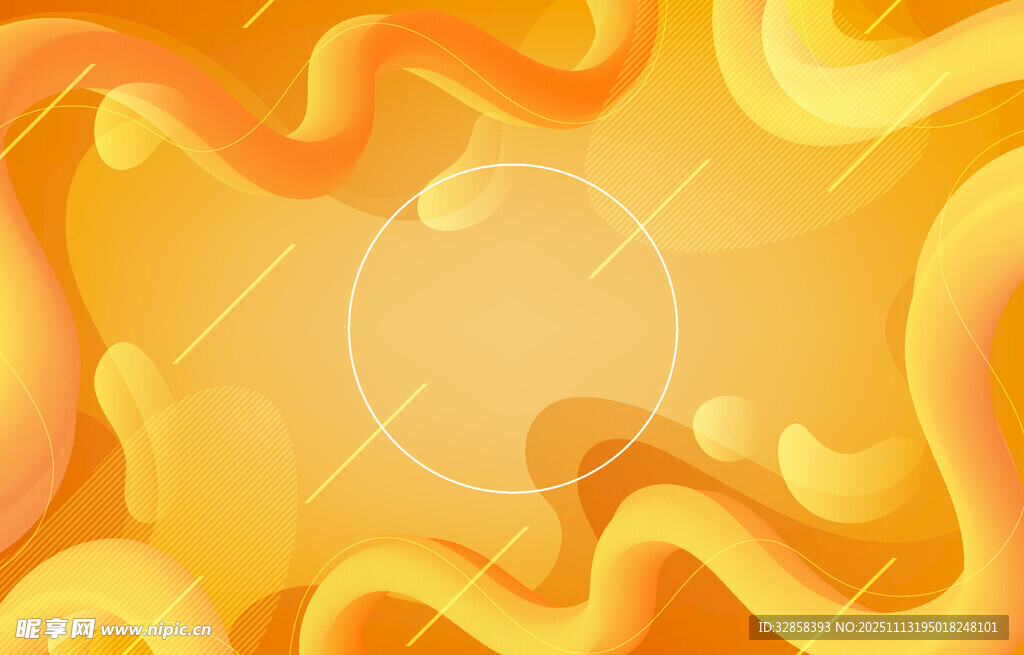 橙黄色流体渐变背景图