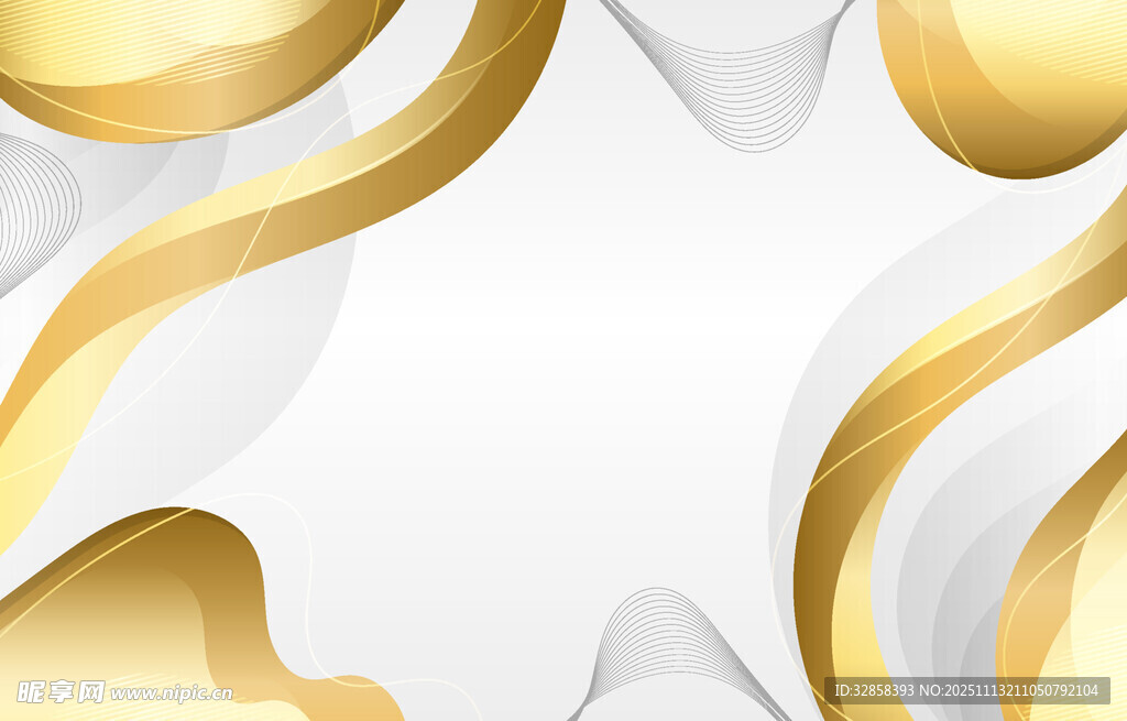 金色流动线条抽象背景图
