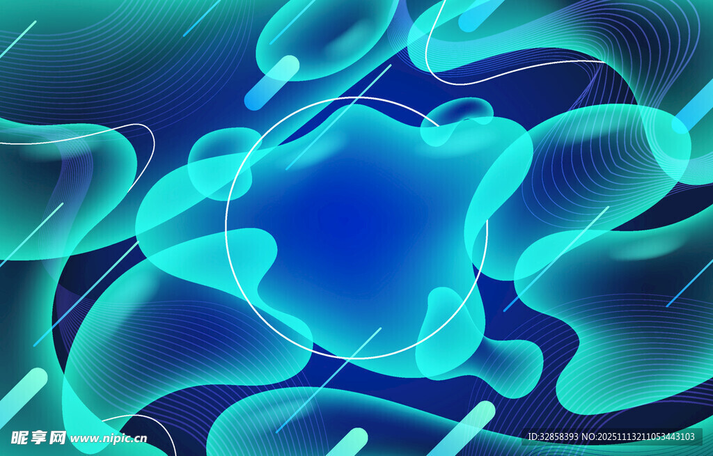 梦幻蓝色抽象流体图案