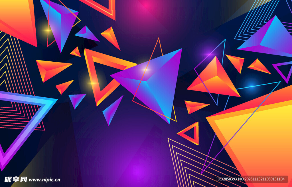 炫彩几何抽象背景图案